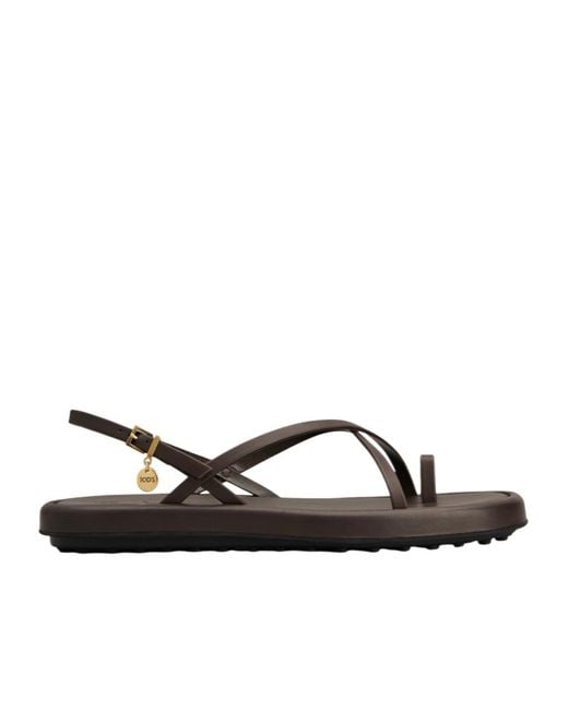 Tod's Brown Leather Sandals