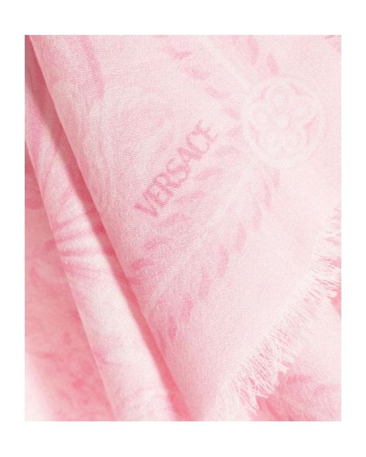 Versace Pink Printed Scarf
