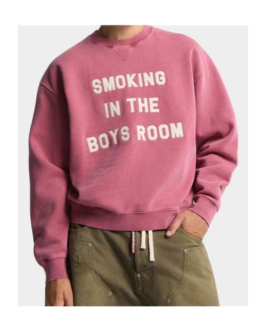DSquared² Pink Smoking Slogan Sweatshirt for men