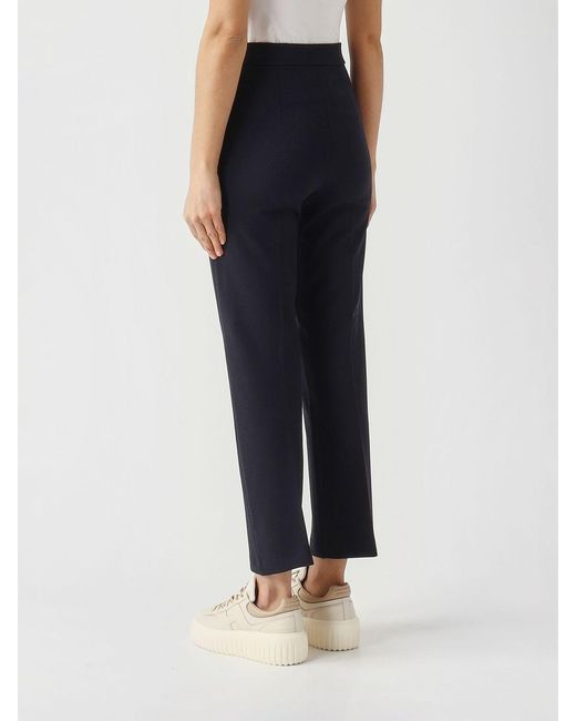 Max Mara Blue Pleated Casual Pants