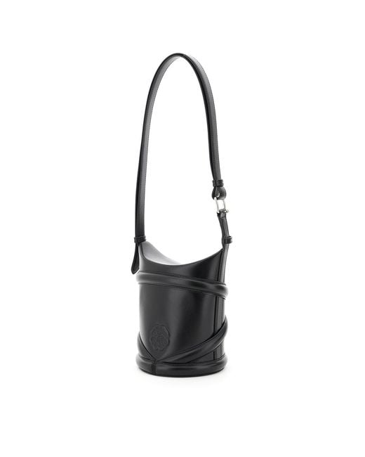 McQueen White Curve Small Bucket Bag