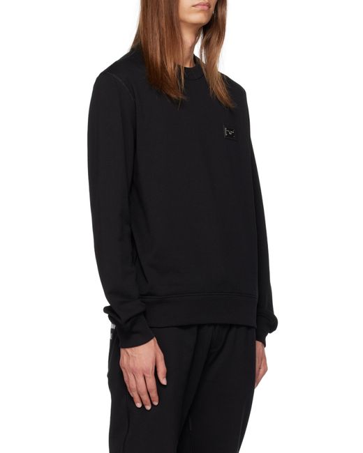 Dolce & Gabbana Black Logo Plaque Crewneck Sweatshirt for men