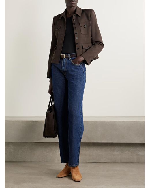 Nili Lotan Brown Jamison Wool-Twill Jacket