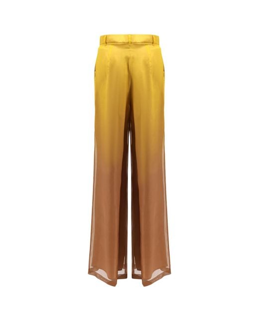 Max Mara Brown Baffo Wide-Leg Pants