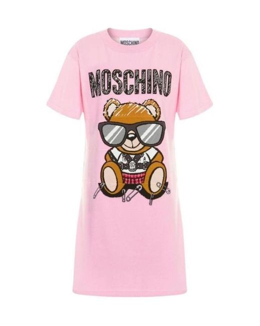 Moschino Pink Teddy Bear Knitted Dress