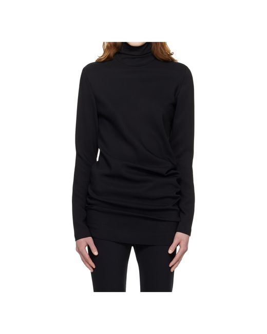 Totême  Black High-Neck Twist Blouse