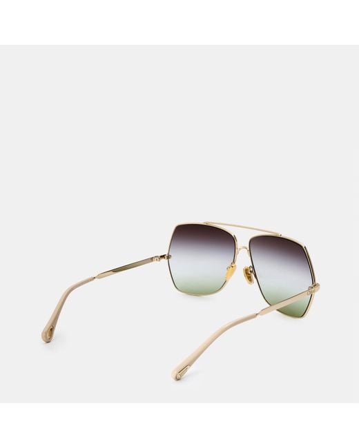 Chloé Metallic Golden Sunglasses