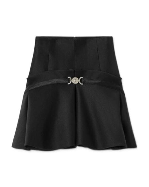 Versace Black Medusa Head Motif High-Waist Mini Skirt