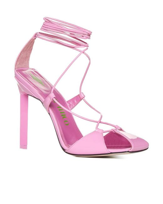 The Attico Pink The Adele Heeled Sandals
