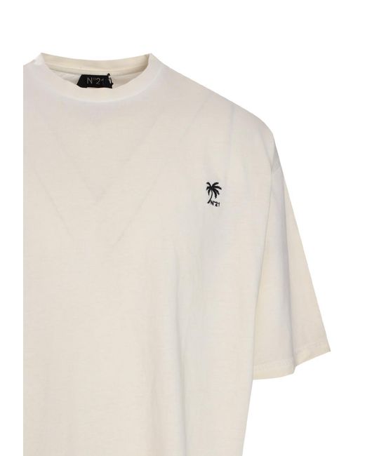 N°21 White Round Neck T-Shirt for men
