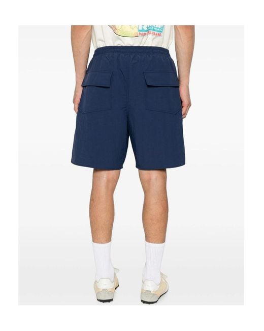 Rhude Blue Drawstring Elastic-Waist Shorts for men