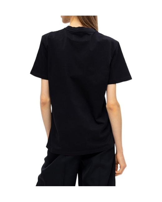 Golden Goose Deluxe Brand Black Logo Printed Crewneck T-Shirt