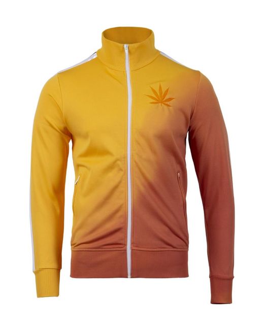 Palm Angels Orange Leaf Embroidered Degrade Track Jacket for men