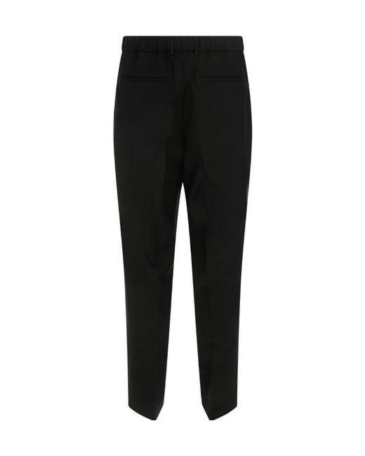 Jil Sander Black Tailored Straight-Leg Pants for men