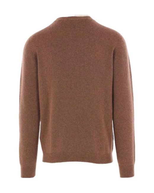 Roberto Collina Brown Round-Neck Sweater for men