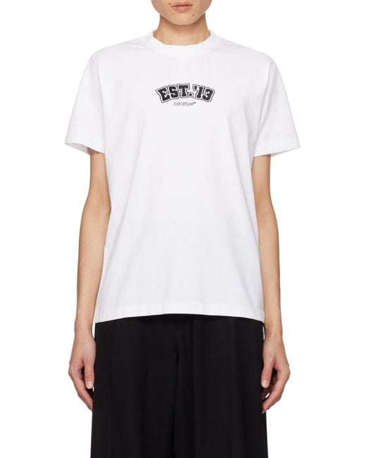Off-White c/o Virgil Abloh White Graphic Printed Crewneck T-Shirt for men