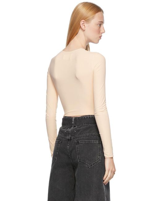 Maison Margiela Black Four-Stitch Long-Sleeved Bodysuit