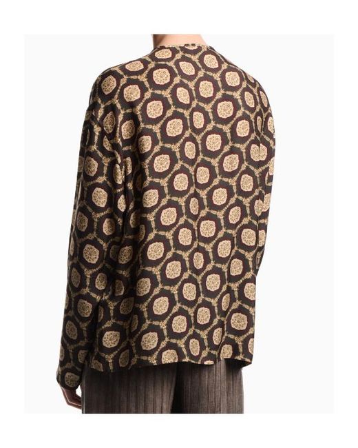 Emporio Armani Natural Geometric Print Shirt for men