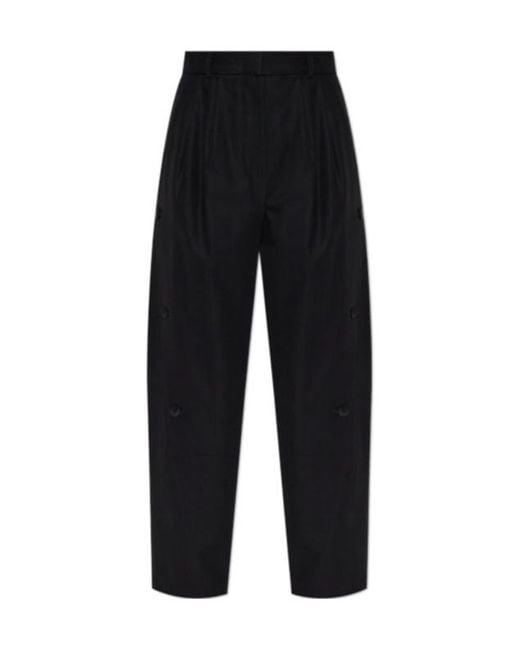 Max Mara Black Pleat-Detail Trousers