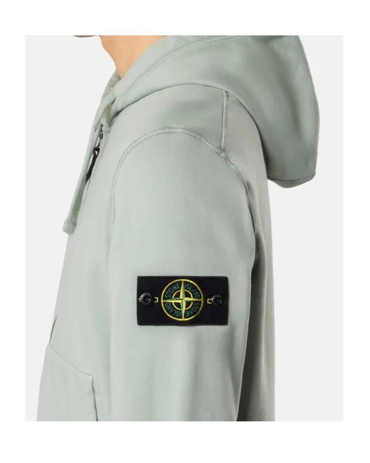 Stone Island Green Zip-Up Hoodie for men