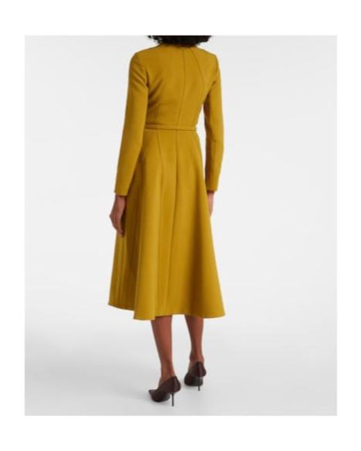 Emilia Wickstead Yellow Ucellina Belted Midi Dress