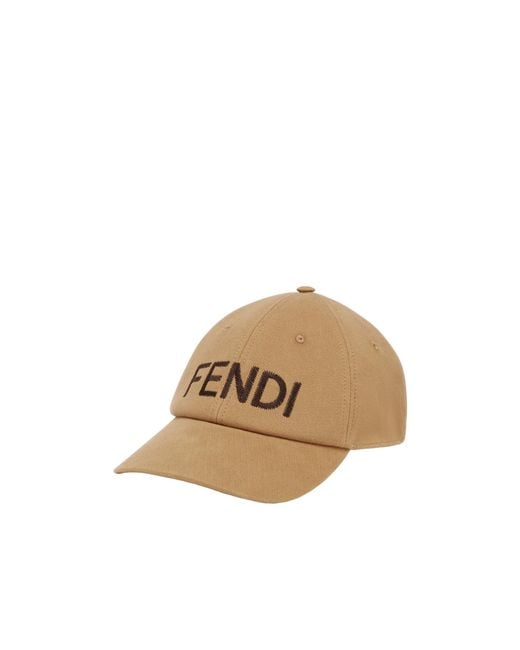 Fendi Natural Logo Embroidered Baseball Cap for men