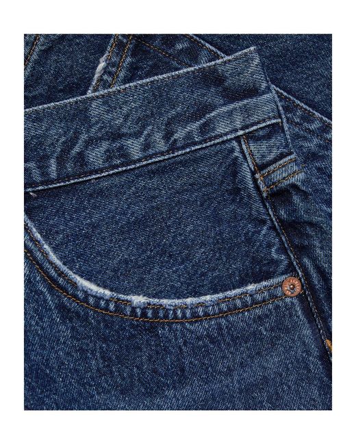 Agolde Blue Parker Distressed Denim Shorts