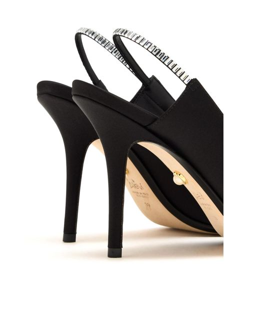 ALEVI Black Danielle Crystal-Embellished Slingback Pumps