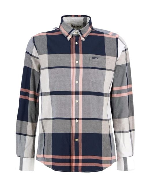 Barbour Blue Long Sleeve Patterned Shirt for men
