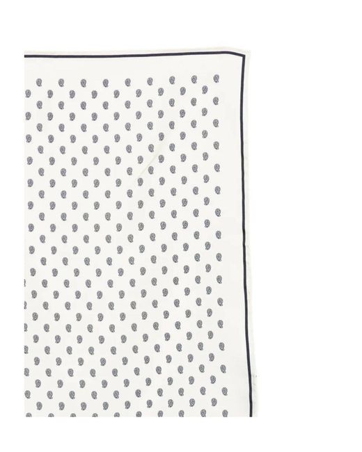 Tom Ford White Polka Dot Square Scarf for men