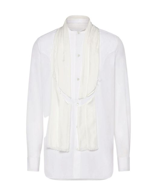 Maison Margiela White Scarf Tailored Shirt for men
