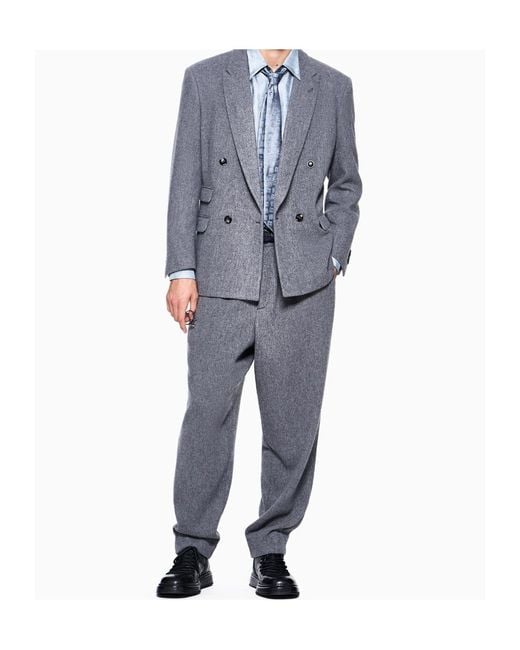 Giorgio Armani Blue Textured Button-Up Shirt for men