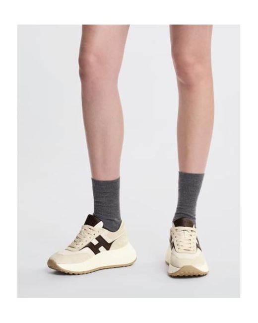 Hogan White Hi-Fi Lace-Up Sneakers