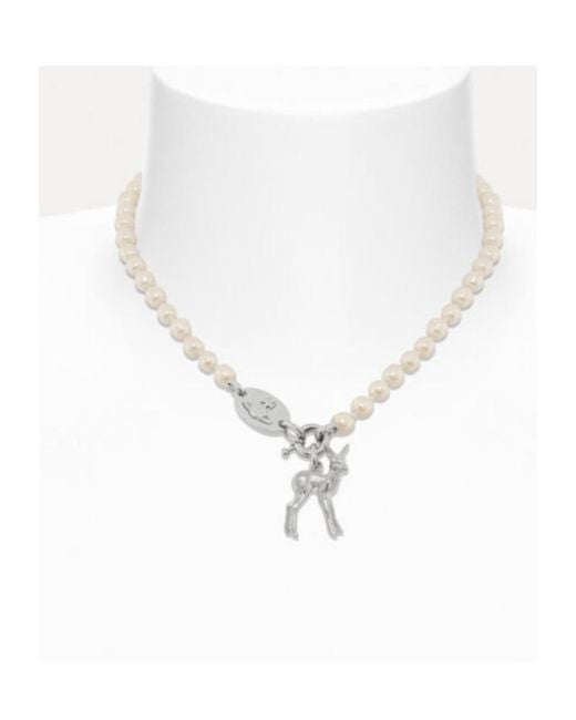 Vivienne Westwood White Monette Small Pearl Necklace