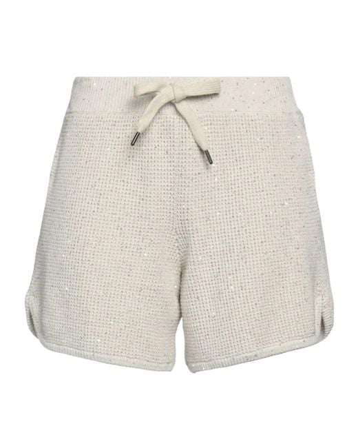 Brunello Cucinelli White Solid-Color Knitted Pants