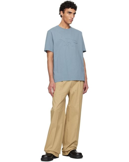 Maison Kitsuné Blue Crafted Profile Fox Comfort Tee for men