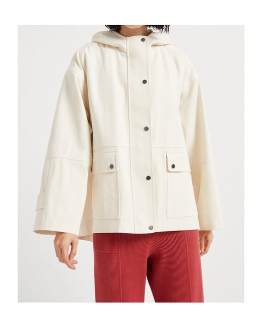 Brunello Cucinelli Red Zip-Up Hooded Jacket