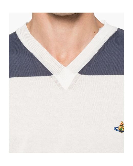 Vivienne Westwood Blue Sleeveless V-Neck Knit Top for men