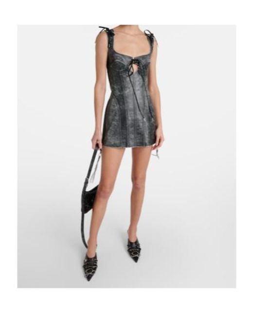 KNWLS Black Nihil Leather Minidress