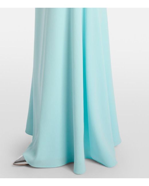 Roland Mouret Blue Floral-Applique Gown