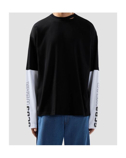 Gcds Black Long Sleeve T-Shirt for men