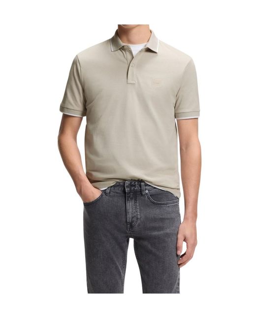 Boss White Boss Logo Trim Polo Shirt for men