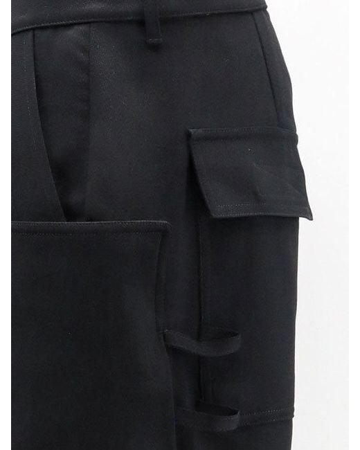 Rick Owens Black Stefan Cargo Wool Pants for men