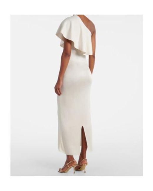 Altuzarra White Vivi Ruffled One-Shoulder Gown