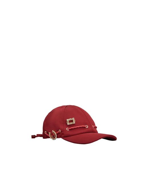 Roger Vivier Red Tres Vivier Baseball Cap