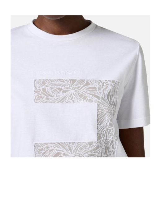 Elisabetta Franchi White Macro Logo Voile Jersey T-Shirt