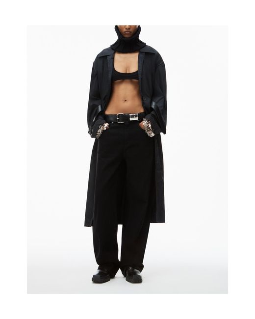 Alexander Wang Black Belted Wide-Leg Jeans