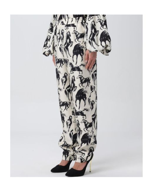 Balmain Black Horse Printed Twill Trousers