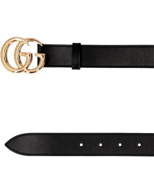 Gucci Black Gg Marmont Buckle Belt for men