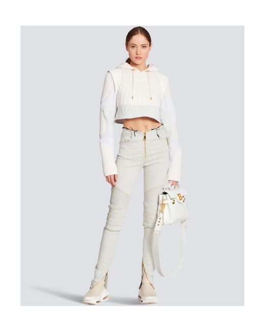 Balmain Gray Slim-Fit Ribbed Jeans